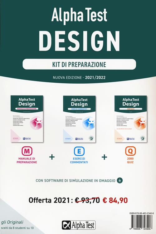Alpha Test. Design. Kit di preparazione - Stefano Bertocchi, Fausto  Lanzoni, Carlo Tabacchi - Libro Alpha Test 2020