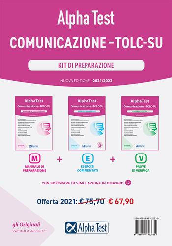 Alpha Test. Comunicazione. TOLC-SU. Kit di preparazione. Nuova ediz. - Massimiliano Bianchini, Paola Borgonovo, Francesca Desiderio - Libro Alpha Test 2021, TestUniversitari | Libraccio.it
