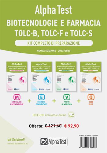 Alpha Test. Biotecnologie e farmacia. Kit completo di preparazione: Manuale di preparazione-Esercizi commentati-Prove di verifica-3200 quiz. Nuova ediz.  - Libro Alpha Test 2021, TestUniversitari | Libraccio.it
