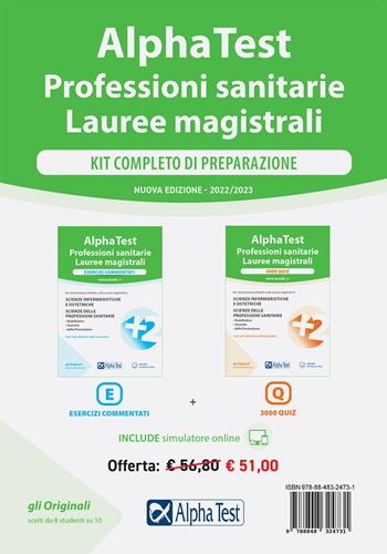 Alpha Test. Professioni sanitarie. Lauree magistrali. Kit: Esercizi commentati-3000 quiz. Con software di simulazione  - Libro Alpha Test 2022, TestUniversitari | Libraccio.it