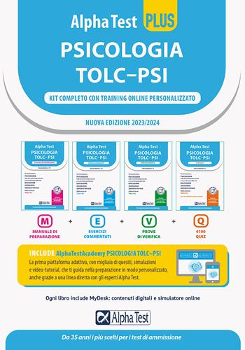 Alpha Test plus psicologia TOLC-PSI. Kit completo di preparazione con training on line personalizzato. Con MyDesk - Fausto Lanzoni, Paola Borgonovo, Giuseppe Vottari - Libro Alpha Test 2022, TestUniversitari | Libraccio.it