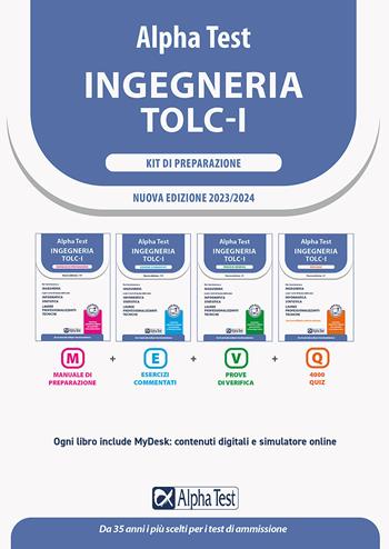 Alpha Test. Ingegneria. TOLC-I. Kit di preparazione. Per l’ammissione a Ingegneria, Informatica e Statistica. Con MyDesk  - Libro Alpha Test 2022, TestUniversitari | Libraccio.it