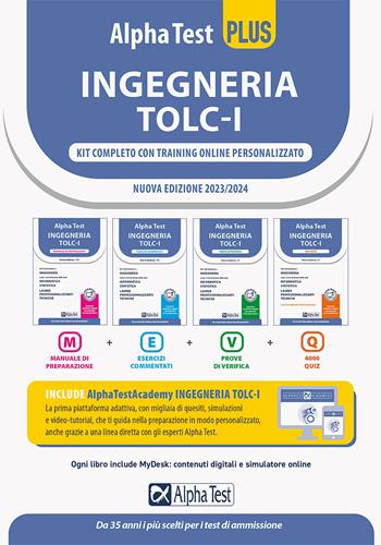 Alpha Test plus. Ingegneria. TOLC-I. Kit completo  - Libro Alpha Test 2022, TestUniversitari | Libraccio.it