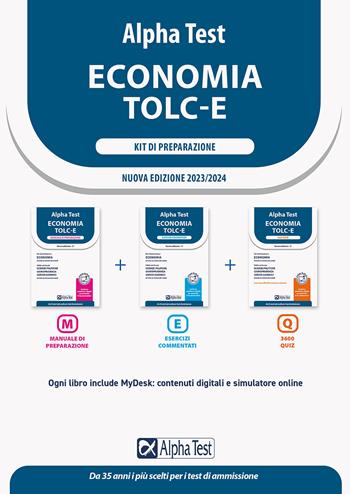 Alpha Test. Economia. TOLC-E. Kit di preparazione. Ediz. MyDesk  - Libro Alpha Test 2022, TestUniversitari | Libraccio.it