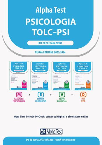 Alpha Test. Psicologia. TOLC-PSI. Kit di preparazione. Con MyDesk - Paola Borgonovo, Fausto Lanzoni, Stefania Provasi - Libro Alpha Test 2022, TestUniversitari | Libraccio.it
