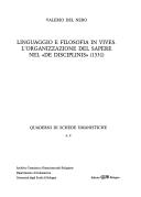 Linguaggio e filosofia in Vives. L'organizzazione del sapere nel «De disciplinis» (1531)