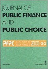 Journal of public finance and public choice. Economia delle scelte pubbliche (2000) vol. 2-3 - Domenico Da Empoli - Libro Gangemi Editore 2001 | Libraccio.it