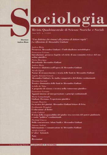 Sociologia. Rivista quadrimestrale di scienze storiche e sociali (2010). Vol. 3  - Libro Gangemi Editore 2016, Periodici | Libraccio.it