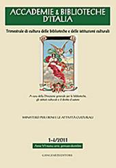 Accademie & biblioteche d'Italia (2011) vol. 1-4