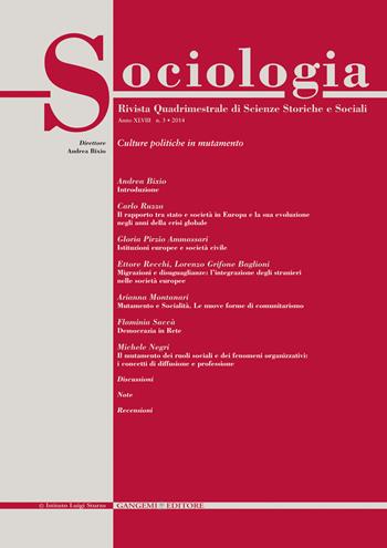 Sociologia. Rivista quadrimestrale di scienze storiche e sociali (2014). Vol. 3  - Libro Gangemi Editore 2015, Le ragioni dell'uomo | Libraccio.it