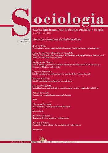 Sociologia. Rivista quadrimestrale di scienze storiche e sociali (2015). Vol. 2  - Libro Gangemi Editore 2015, Le ragioni dell'uomo | Libraccio.it