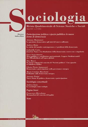 Sociologia (2016). Vol. 2  - Libro Gangemi Editore 2017, Le ragioni dell'uomo | Libraccio.it