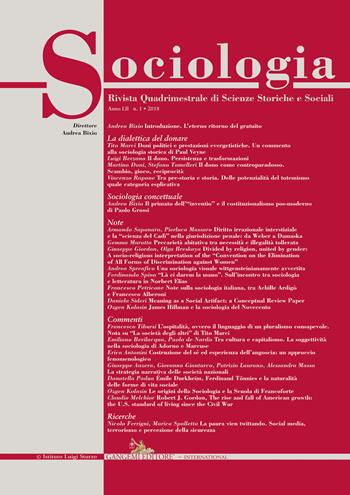 Sociologia. Rivista quadrimestrale di scienze storiche e sociali (2018). Vol. 1  - Libro Gangemi Editore 2018, Periodici | Libraccio.it