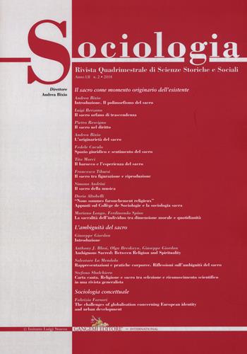Sociologia. Rivista quadrimestrale di scienze storiche e sociali (2018). Vol. 2  - Libro Gangemi Editore 2019, Periodici | Libraccio.it