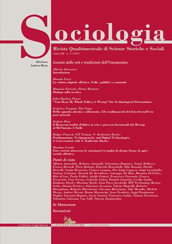 Sociologia. Rivista quadrimestrale di scienze storiche e sociali (2019). Vol. 3  - Libro Gangemi Editore 2020, Periodici | Libraccio.it