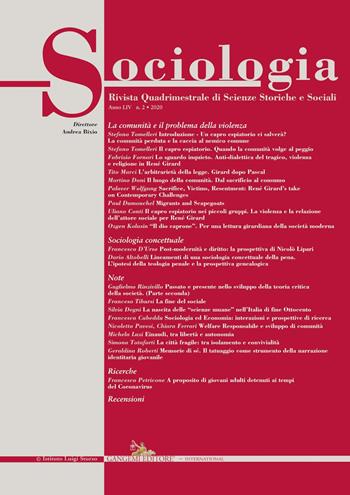 Sociologia. Rivista quadrimestrale di scienze storiche e sociali (2020). Vol. 2  - Libro Gangemi Editore 2020, Periodici | Libraccio.it