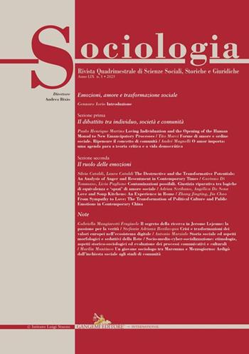 Sociologia. Rivista quadrimestrale di scienze storiche e sociali (2025). Vol. 1  - Libro Gangemi Editore 2025, Periodici | Libraccio.it