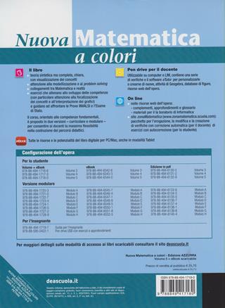 Nuova matematica a colori. Ediz. azzurra. Con CD-ROM. Con espansione online. Vol. 5: Limiti e continuità-Calcolo differenziale e integrale-Distribuzioni - Leonardo Sasso - Libro Petrini 2012 | Libraccio.it