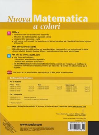 Nuova matematica a colori. Ediz. gialla. Con CD-ROM. Con espansione online. Vol. 3: Piano cartesiano, rette e coniche-Funzioni esponenziali e logaritmi - Leonardo Sasso - Libro Petrini 2012 | Libraccio.it