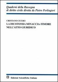 La dicotomia minaccia. Timore nell'atto giuridico - Cristiano Cicero - Libro Edizioni Scientifiche Italiane 2009, Quaderni della Rassegna di diritto civile | Libraccio.it