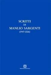 Scritti di Manlio Sargenti (1947-2006)