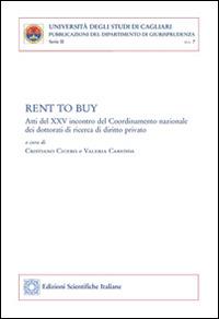 Rent to buy  - Libro Edizioni Scientifiche Italiane 2016, Univ. Cagliari. Dipart. di giurisprudenza | Libraccio.it