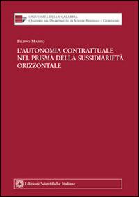 L'autonomia contrattuale nel prisma della sussidiarietà orizzontale - Filippo Maisto - Libro Edizioni Scientifiche Italiane 2016, Univ. Calabria-Fac. di economia | Libraccio.it