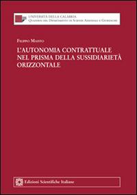 L'autonomia contrattuale nel prisma della sussidiarietà orizzontale - Filippo Maisto - Libro Edizioni Scientifiche Italiane 2016, Univ. Calabria-Fac. di economia | Libraccio.it