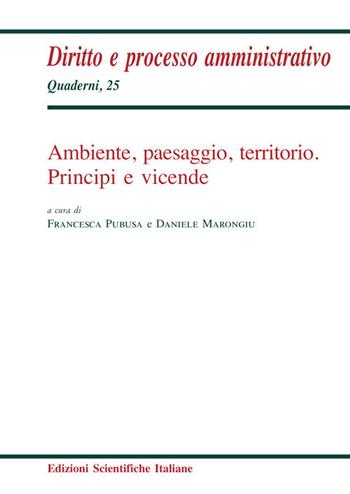 Ambiente, paesaggio, territorio. Principi e vicende  - Libro Edizioni Scientifiche Italiane 2017, Diritto e processo amministrativo | Libraccio.it