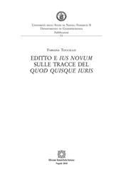 Editto e «ius novum» sulle tracce del «quod quisque iuris»