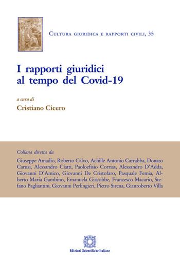 I rapporti giuridici al tempo del Covid-19  - Libro Edizioni Scientifiche Italiane 2020, Cultura giuridica e rapporti civili | Libraccio.it