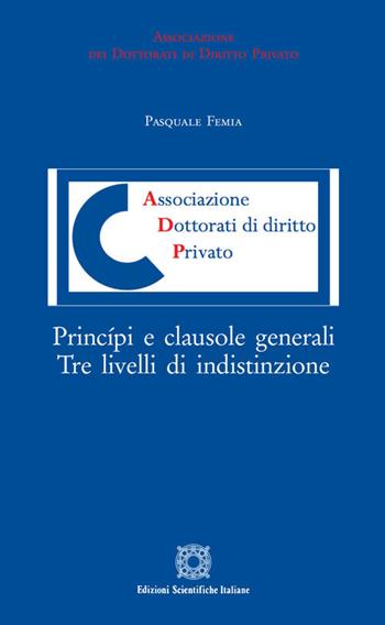 Princípi e clausole generali. Tre livelli di indistinzione - Pasquale Femia - Libro Edizioni Scientifiche Italiane 2021, Associazione dei dottorati di diritto privato | Libraccio.it