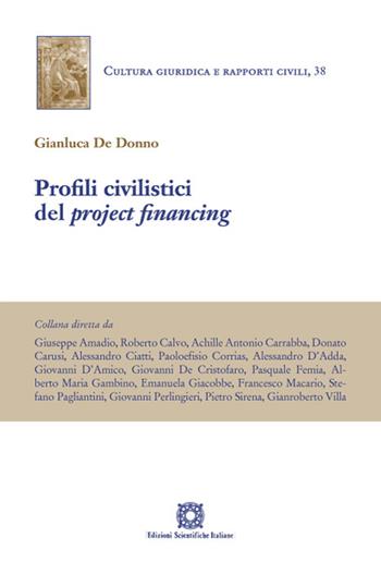 Profili civilistici del project financing - Gianluca De Donno - Libro Edizioni Scientifiche Italiane 2022, Cultura giuridica e rapporti civili | Libraccio.it