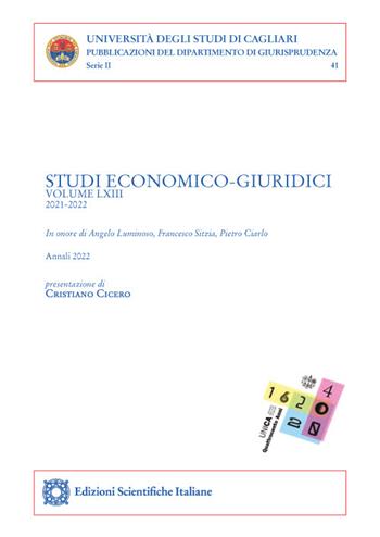 Studi economico-giuridici (2022). Vol. 1-2: Annali  - Libro Edizioni Scientifiche Italiane 2022 | Libraccio.it