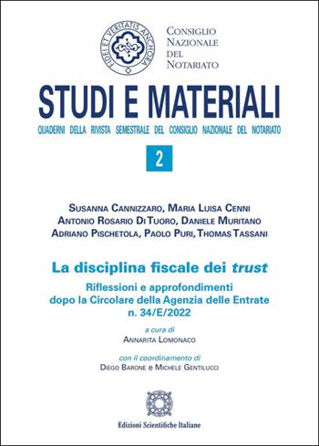 La disciplina fiscale dei trust  - Libro Edizioni Scientifiche Italiane 2024, Studi e Materiali. Quaderni | Libraccio.it