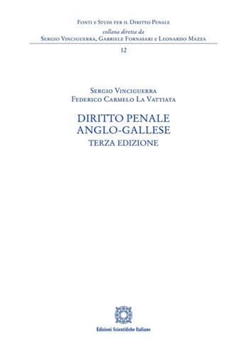 Diritto penale anglo-gallese - Sergio Vinciguerra, Federico Carmelo La Vattiata - Libro Edizioni Scientifiche Italiane 2026, Fonti e studi per il diritto penale | Libraccio.it