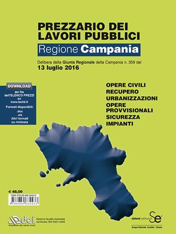 Prezzario dei lavori pubblici Campania 2016  - Libro DEI 2016 | Libraccio.it