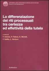 Differenziazione dei riti processuali tra certezza ed effettività della tutela. Atti del Convegno (Catanzaro, 18-19 ottobre 2007)