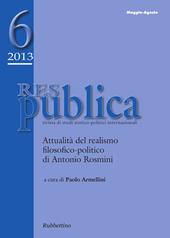 Res pubblica. Rivista di studi storico-politici internazionali (2013). Maggio-Agosto. Vol. 6
