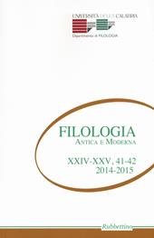 Filologia antica e moderna. Vol. 41-42