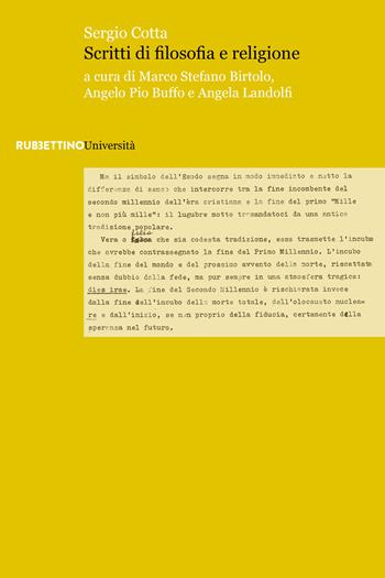 Scritti di filosofia e religione - Sergio Cotta - Libro Rubbettino 2019, Università | Libraccio.it