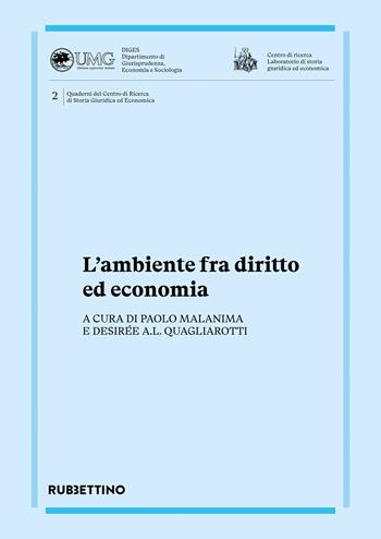 L'ambiente fra diritto ed economia  - Libro Rubbettino 2023, Quaderni del Centro di Ricerca di Storia Giuridica ed Economica | Libraccio.it