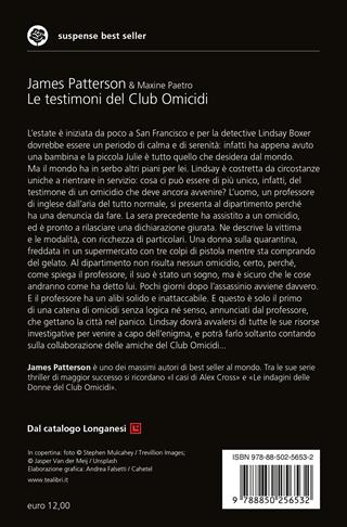Le testimoni del club omicidi - James Patterson, Maxine Paetro - Libro TEA 2020, Suspense best seller | Libraccio.it