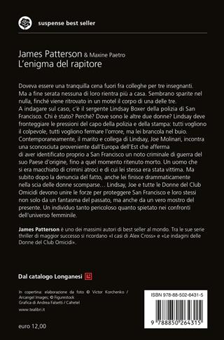 L'enigma del rapitore - James Patterson, Maxine Paetro - Libro TEA 2022, Suspense best seller | Libraccio.it