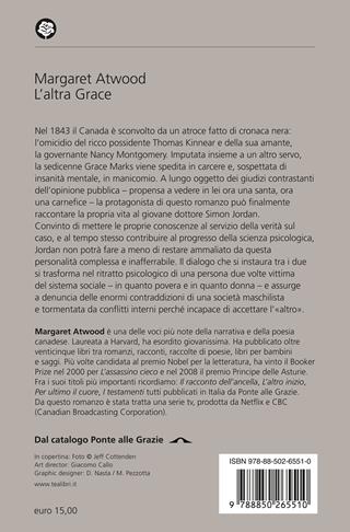 L'altra Grace - Margaret Atwood - Libro TEA 2023, Narrativa best seller | Libraccio.it