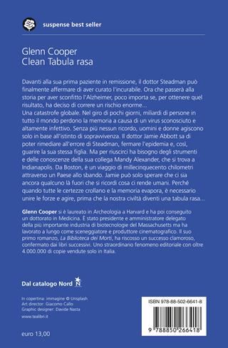Clean. Tabula rasa - Glenn Cooper - Libro TEA 2023, Suspense best seller | Libraccio.it