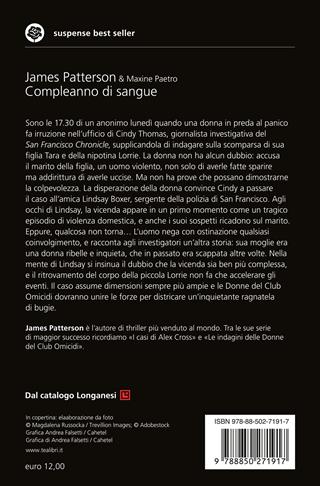 Compleanno di sangue - James Patterson, Maxine Paetro - Libro TEA 2025, Suspense best seller | Libraccio.it