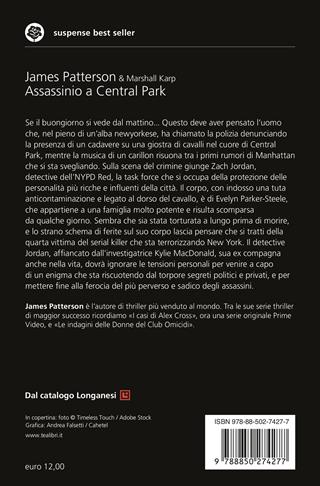 Assassinio a Central Park - James Patterson, Marshall Karp - Libro TEA 2026, Suspense best seller | Libraccio.it