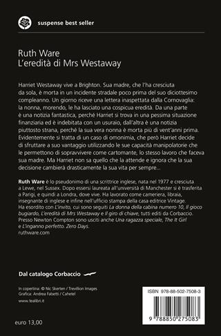 L'eredità di Mrs Westaway - Ruth Ware - Libro TEA 2026, Suspense best seller | Libraccio.it