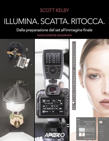 Illumina, scatta, ritocca. Dalla preparazione del set all'immagine finale - Scott Kelby - Libro Apogeo 2023 | Libraccio.it